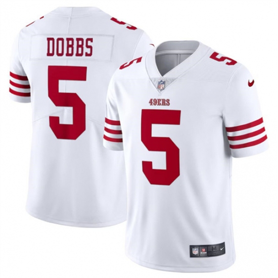Youth San Francisco 49ers #5 Josh Dobbs White Vapor Untouchable Limited Football Stitched Jersey - Ujersey