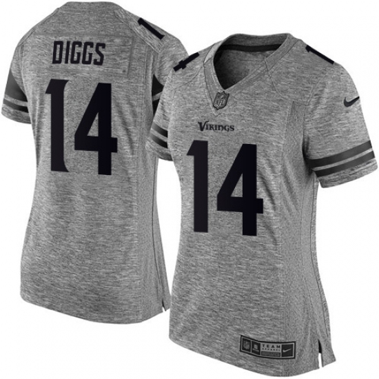 Women's Nike Minnesota Vikings #14 Stefon Diggs Limited Gray Gridiron NFL Jersey - Ujersey