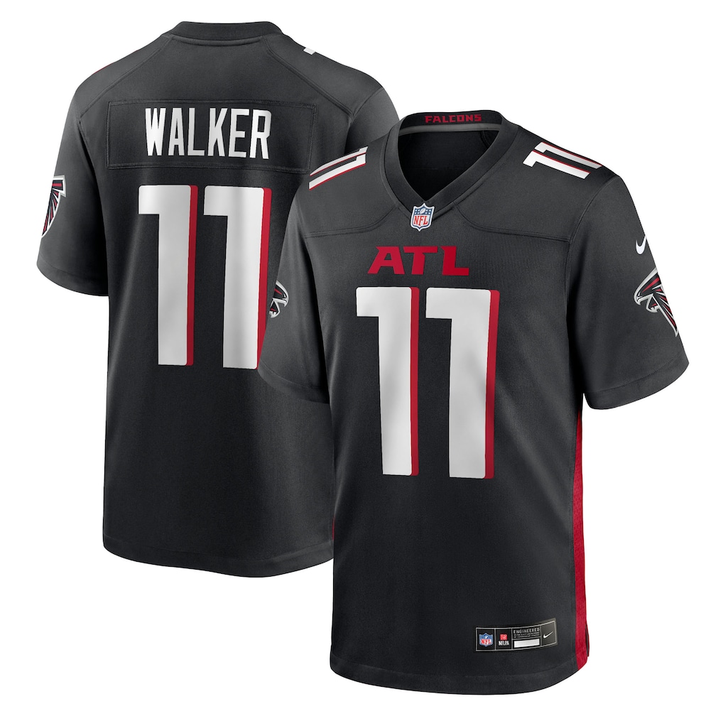 Men's Atlanta Falcons Jalon Walker Nike Black Team Game Jersey