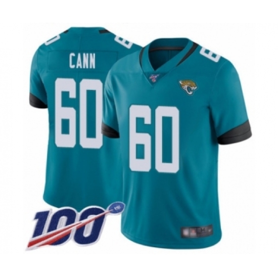Men's Jacksonville Jaguars #60 A. J. Cann Teal Green Alternate Vapor Untouchable Limited Player 100th Season Football Jersey - Ujersey