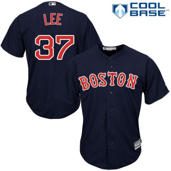 Youth Majestic Boston Red Sox #37 Bill Lee Authentic Navy Blue Alternate Road Cool Base MLB Jersey