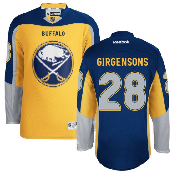Women's Reebok Buffalo Sabres #28 Zemgus Girgensons Authentic Gold Third NHL Jersey - Ujersey