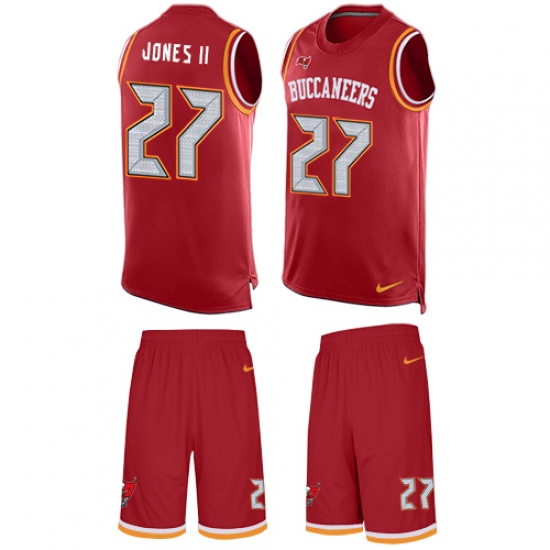 Men's Nike Tampa Bay Buccaneers #27 Ronald Jones II Limited Red Tank Top Suit NFL Jersey - Ujersey