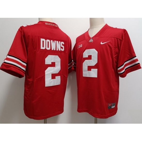 Men's Ohio State Buckeyes Caleb Downs #2 Red F U S E Stitched NCAA Football Jersey - Ujersey