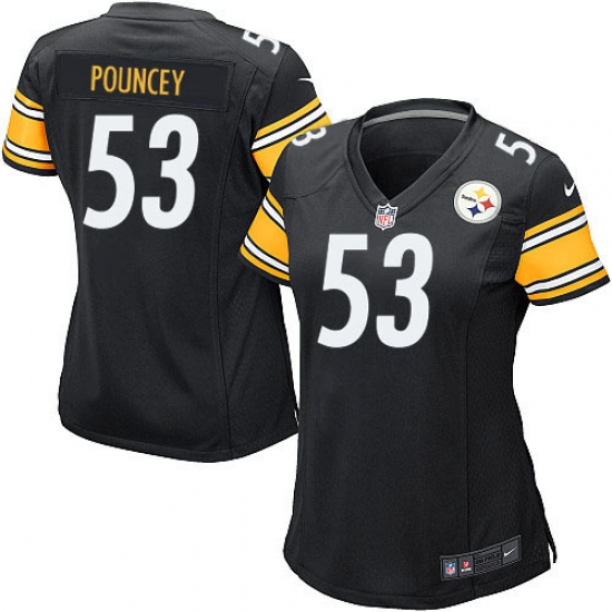 Women's Nike Pittsburgh Steelers #53 Maurkice Pouncey Game Black Team Color NFL Jersey - Ujersey