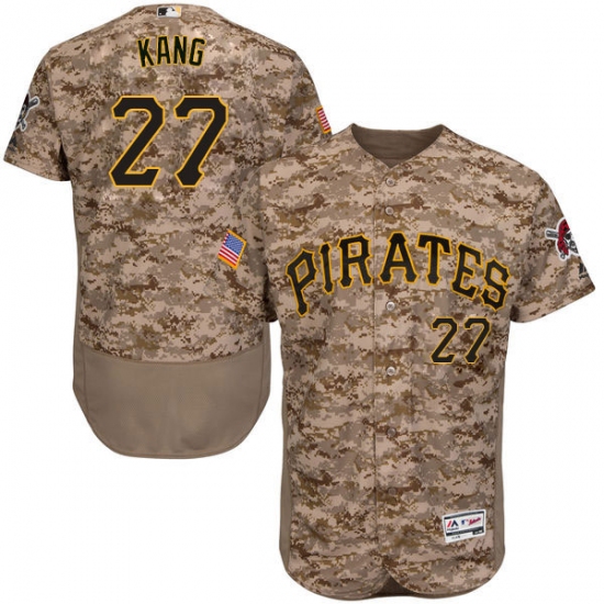 Men's Majestic Pittsburgh Pirates #27 Jung-ho Kang Camo Flexbase Authentic Collection MLB Jersey - Ujersey