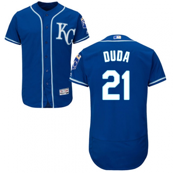 Men's Majestic Kansas City Royals #21 Lucas Duda Royal Blue Alternate Flex Base Authentic Collection MLB Jersey - Ujersey