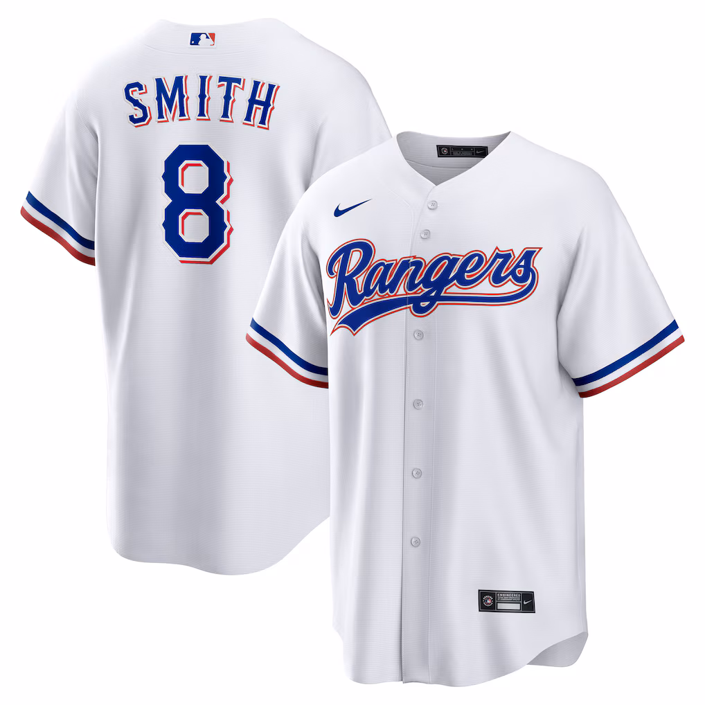 Men's Texas Rangers Josh Smith Nike White Home Replica Jersey - Ujersey