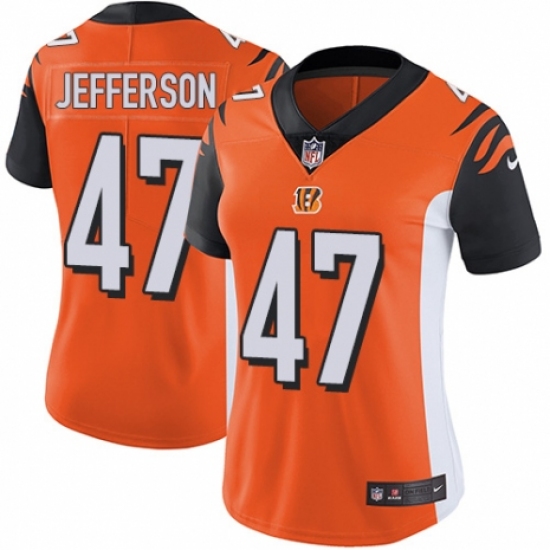 Women's Nike Cincinnati Bengals #47 Malik Jefferson Orange Alternate Vapor Untouchable Limited Player NFL Jersey - Ujersey