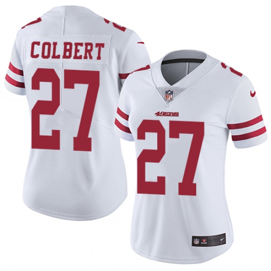 Women Nike San Francisco 49ers #27 Adrian Colbert White Vapor Untouchable Limited Player NFL Jersey - Ujersey