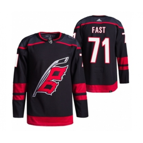 Men's Carolina Hurricanes #71 Jesper Fast Black Stitched Jersey - Ujersey