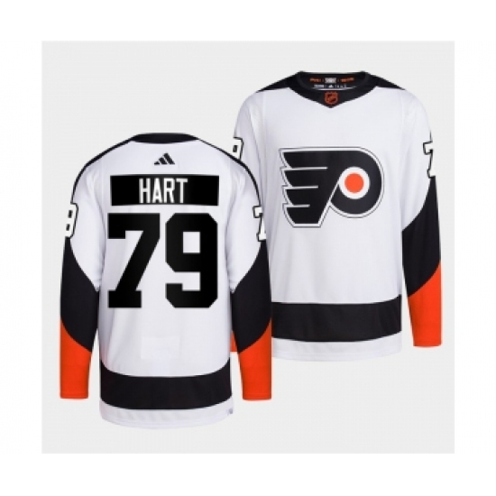 Men's Philadelphia Flyers #79 Carter Hart White 2022 Reverse Retro Stitched Jersey - Ujersey