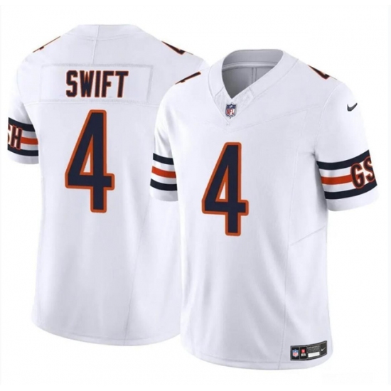 Men's Chicago Bears #4 D’Andre Swift White 2023 F.U.S.E. Vapor Football Stitched Jersey - Ujersey