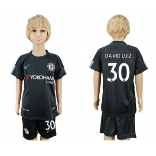 Chelsea #30 David Luiz Sec Away Kid Soccer Club Jersey