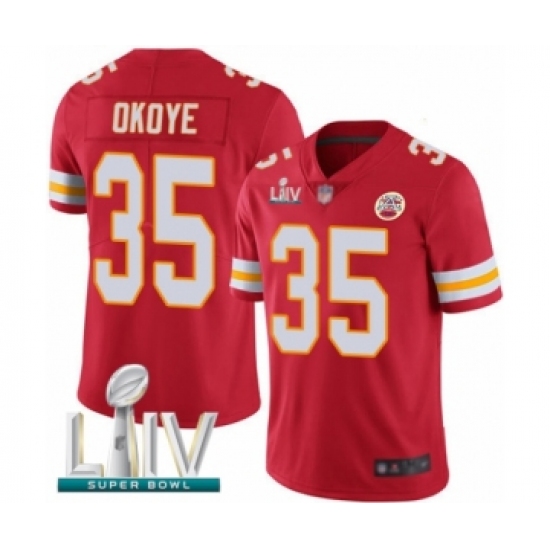 Men's Kansas City Chiefs #35 Christian Okoye Red Team Color Vapor Untouchable Limited Player Super Bowl LIV Bound Football Jersey - Ujersey