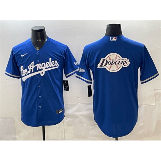 Men's Los Angeles Dodgers Team Big Logo Royal Alternate Stadium Stitched Baseball Jerseys - Ujersey