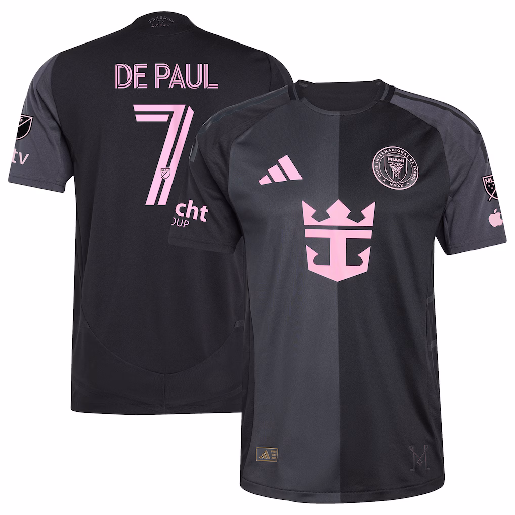 Men's Inter Miami CF Rodrigo De Paul adidas Black 2025 The Fortitude Kit Authentic Player Jersey