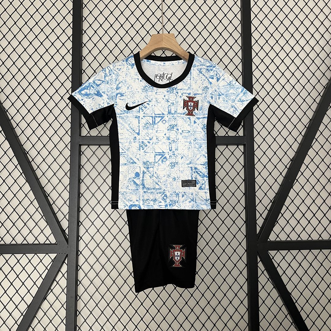 Portugal Away Football Uniform Kids Kit Jersey+Shorts EURO 2024 - Ujersey NHL