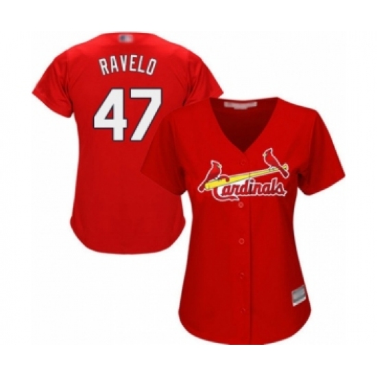 Women's St. Louis Cardinals #47 Rangel Ravelo Authentic Red Alternate Cool Base Baseball Player Jersey