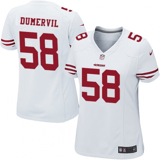 Women's Nike San Francisco 49ers #58 Elvis Dumervil Game White NFL Jersey - Ujersey