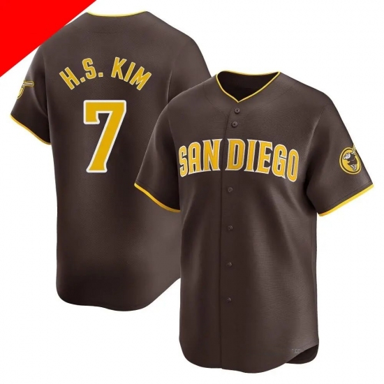 Men's San Diego Padres #7 Ha-Seong Kim Brown Cool Base Stitched Jersey - Ujersey