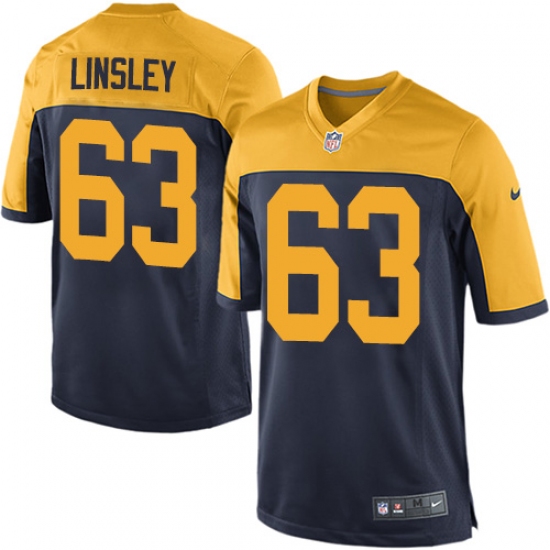 Men's Nike Green Bay Packers #63 Corey Linsley Game Navy Blue Alternate NFL Jersey - Ujersey