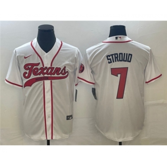 Men's Houston Texans #7 C.J. Stroud White Cool Base Stitched Baseball Jersey - Ujersey