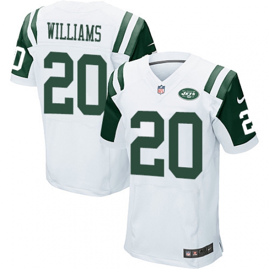 Men's Nike New York Jets #20 Marcus Williams Elite White NFL Jersey - Ujersey