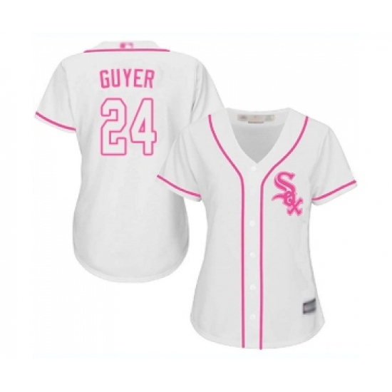 Women's Chicago White Sox #24 Brandon Guyer Authentic White Fashion Cool Base Baseball Jersey - Ujersey