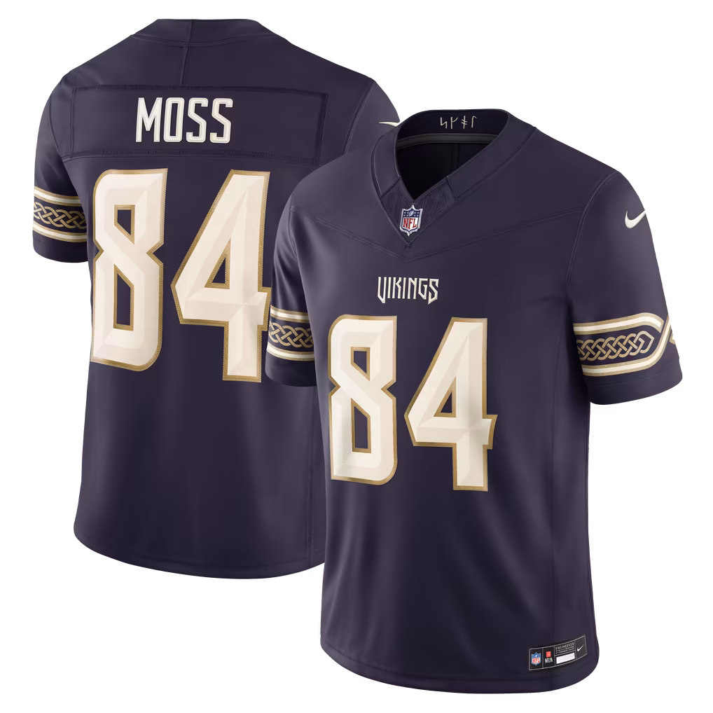 Men's Minnesota Vikings Randy Moss Nike Purple 2026 Rivalries Collection Stitched Limited Jersey - SUjersey01