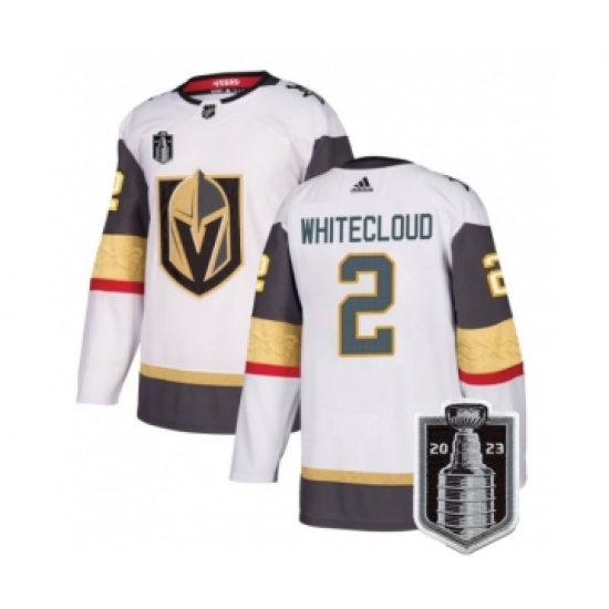 Men's Vegas Golden Knights #2 Zach Whitecloud White 2023 Stanley Cup Final Stitched Jersey - Ujersey