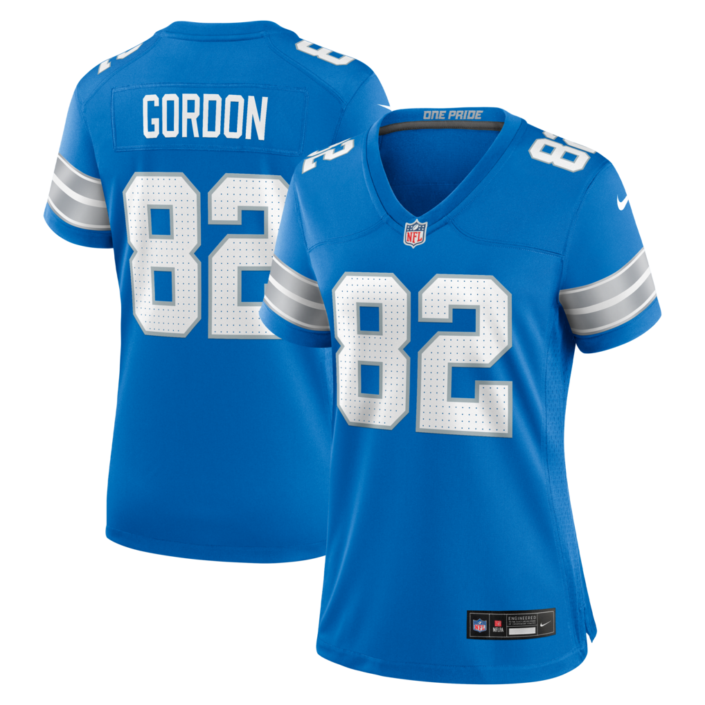 Women's Detroit Lions Thomas Gordon Nike Blue Team Game Jersey - ujerseystore