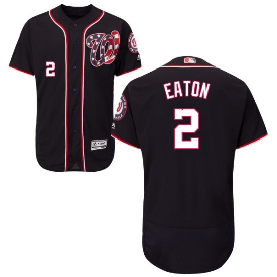 Men's Majestic Washington Nationals #2 Adam Eaton Navy Blue Flexbase Authentic Collection MLB Jersey