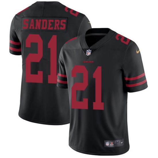 Men's Nike San Francisco 49ers #21 Deion Sanders Black Vapor Untouchable Limited Player NFL Jersey - Ujersey
