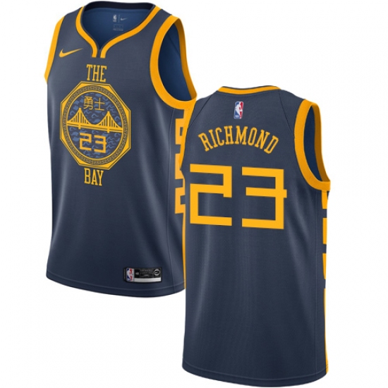 Men's Nike Golden State Warriors #23 Mitch Richmond Swingman Navy Blue NBA Jersey - City Edition - Ujersey