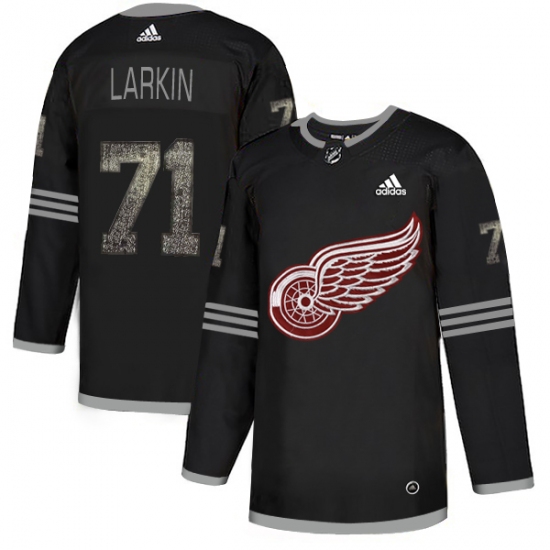 Men's Adidas Detroit Red Wings #71 Dylan Larkin Black Authentic Classic Stitched NHL Jersey - Ujersey