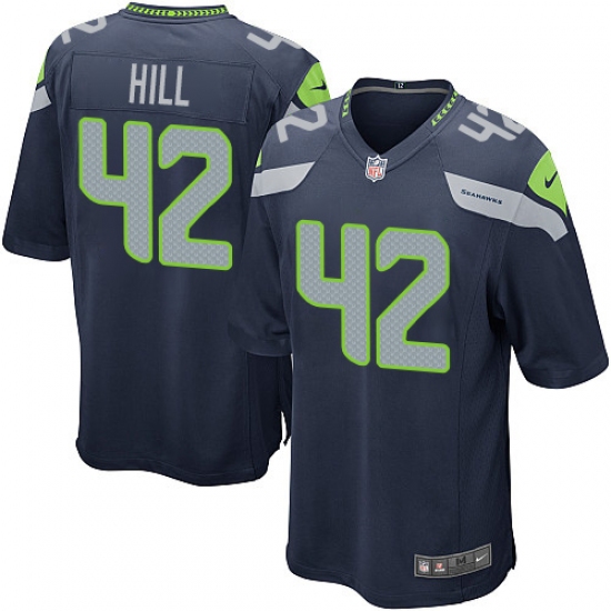 Men's Nike Seattle Seahawks #42 Delano Hill Game Navy Blue Team Color NFL Jersey - Ujersey