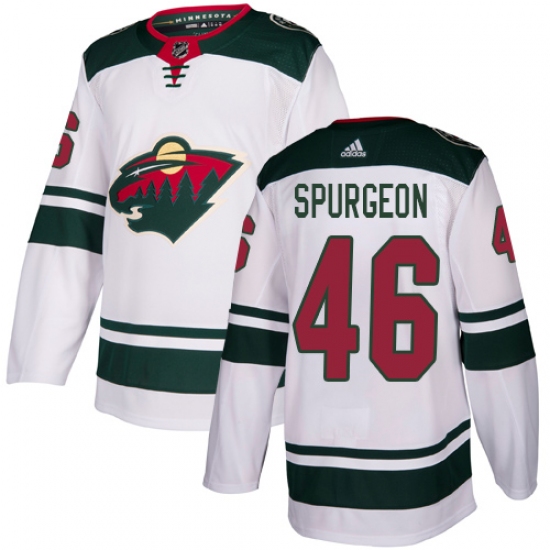 Men's Adidas Minnesota Wild #46 Jared Spurgeon White Road Authentic Stitched NHL Jersey - Ujersey
