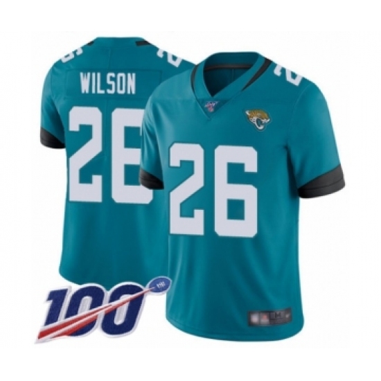 Men's Jacksonville Jaguars #26 Jarrod Wilson Teal Green Alternate Vapor Untouchable Limited Player 100th Season Football Jersey - Ujersey