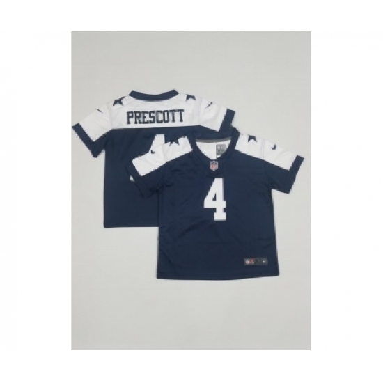 Toddlers Dallas Cowboys #4 Dak Prescott Blue Thanksgiving 2021 Vapor Untouchable Stitched Nike Limited Jersey - Ujersey