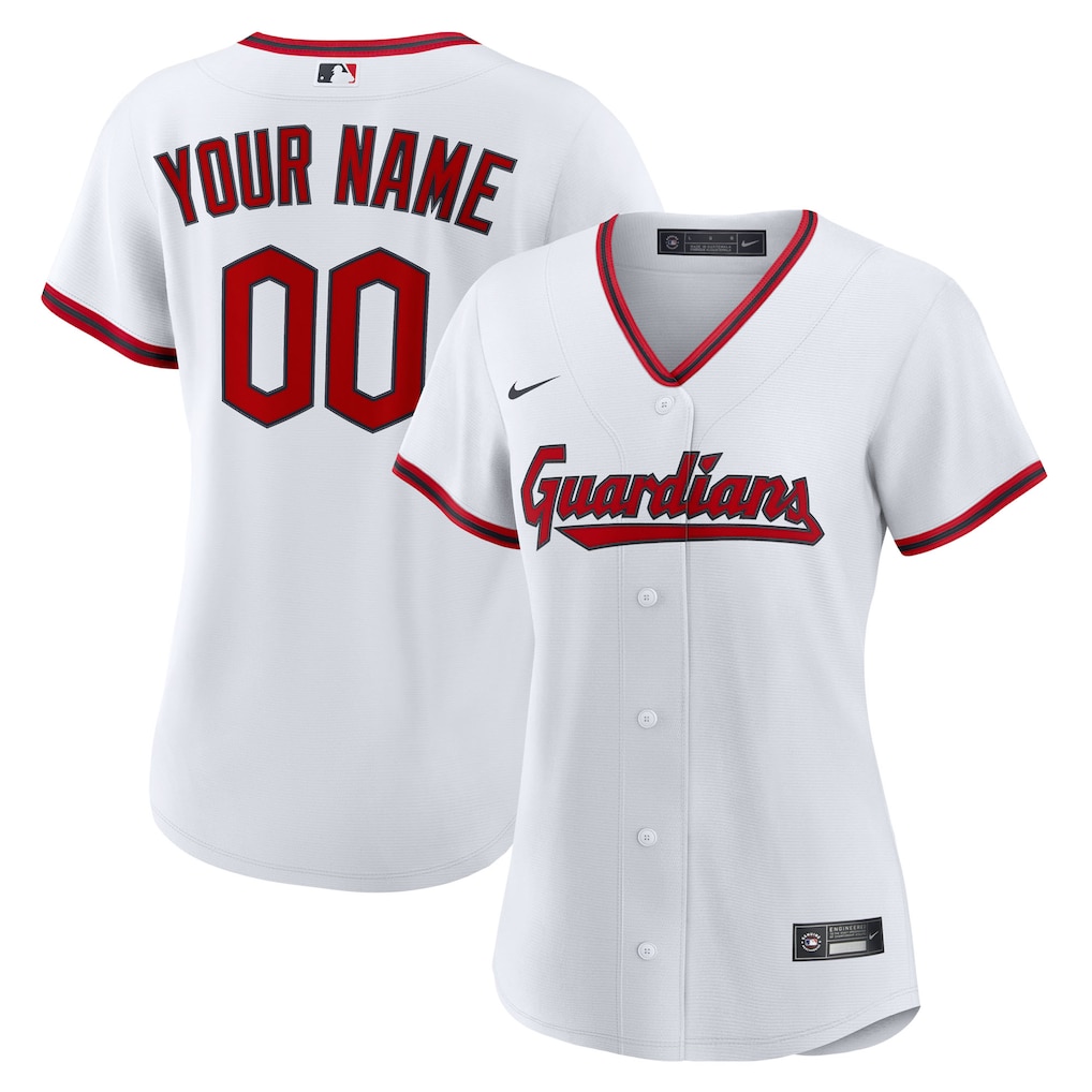 Women's  Cleveland Guardians  Nike White Home Custom Replica 2.0 Jersey - U-jersey