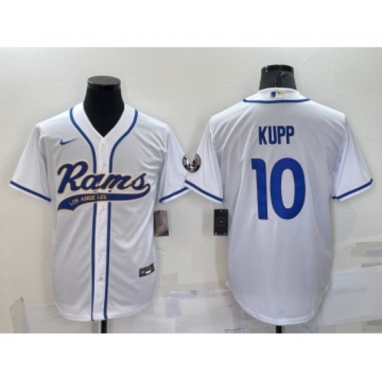 Men's Los Angeles Rams #10 Cooper Kupp White Stitched Cool Base Nike Baseball Jersey - Ujersey
