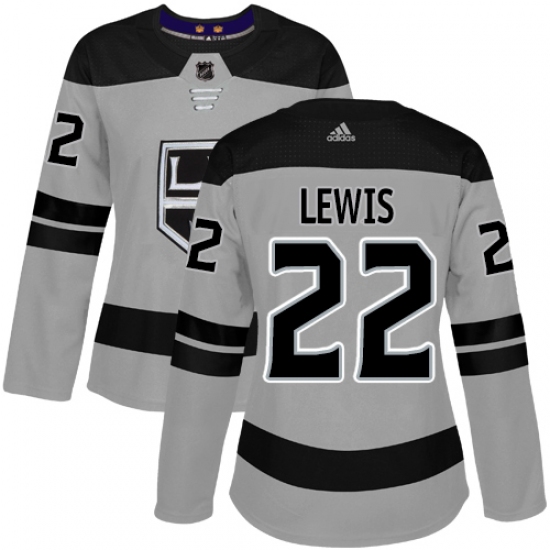 Women's Adidas Los Angeles Kings #22 Trevor Lewis Authentic Gray Alternate NHL Jersey - Ujersey