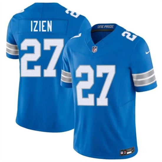 Men's Detroit Lions #27 Christian Izien Blue 2026 F.U.S.E. Vapor Limited Football Stitched Game Jersey - Ujersey