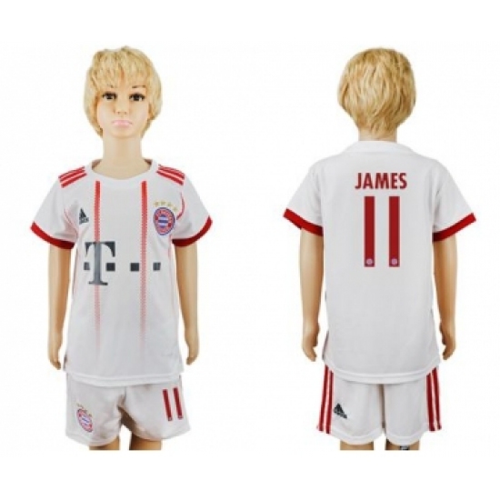 Bayern Munchen #11 James SEC Away Kid Soccer Club Jersey