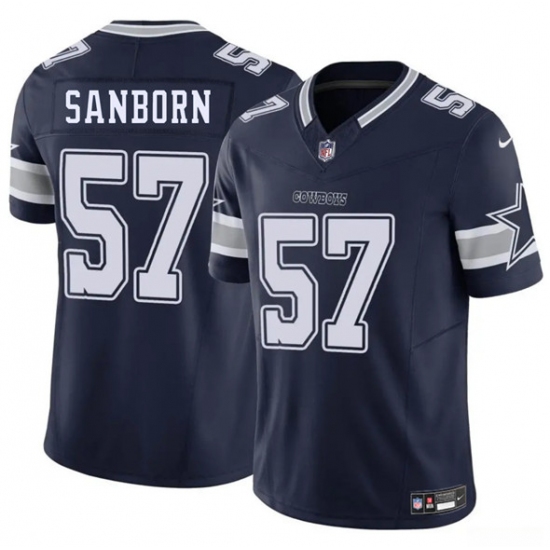 Men's Dallas Cowboys #57 Jack Sanborn Navy 2025 F.U.S.E. Vapor Untouchable Limited Football Stitched Jersey - Ujersey