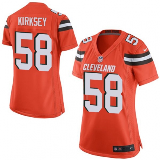 Women's Nike Cleveland Browns #58 Christian Kirksey Game Orange Alternate NFL Jersey - Ujersey
