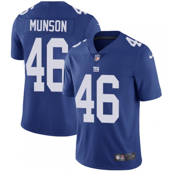 Youth Nike New York Giants #46 Calvin Munson Royal Blue Team Color Vapor Untouchable Elite Player NFL Jersey - Ujersey