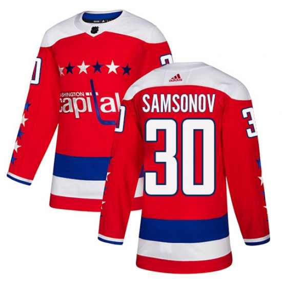 Youth Adidas Washington Capitals #30 Ilya Samsonov Authentic Red Alternate NHL Jersey - Ujersey