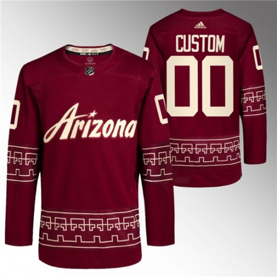 Men's Arizona Coyotes Custom Garnet Alternate Pro Jersey - Ujersey